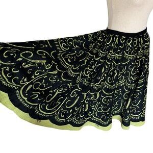 Monica Paris Black & Green Sequin Circle Skirt 50s Rockabilly Pinup